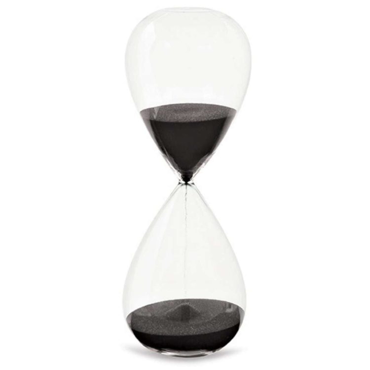 Ampulheta Preta Em Vidro 30 Min
