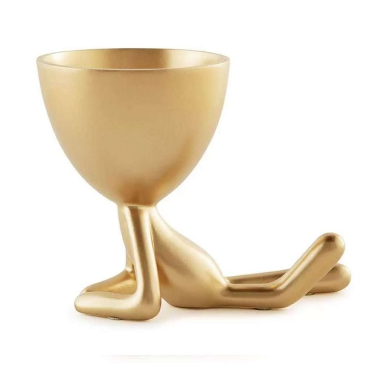 Vaso Dourado Em Poliresina