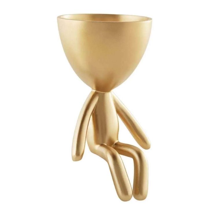 Vaso Dourado Em Poliresina