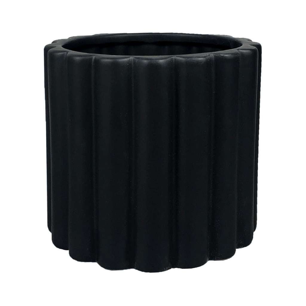 Vaso De Cerâmica Preto Com Relevo Vaso De Cerâmica Preto Com Relevo