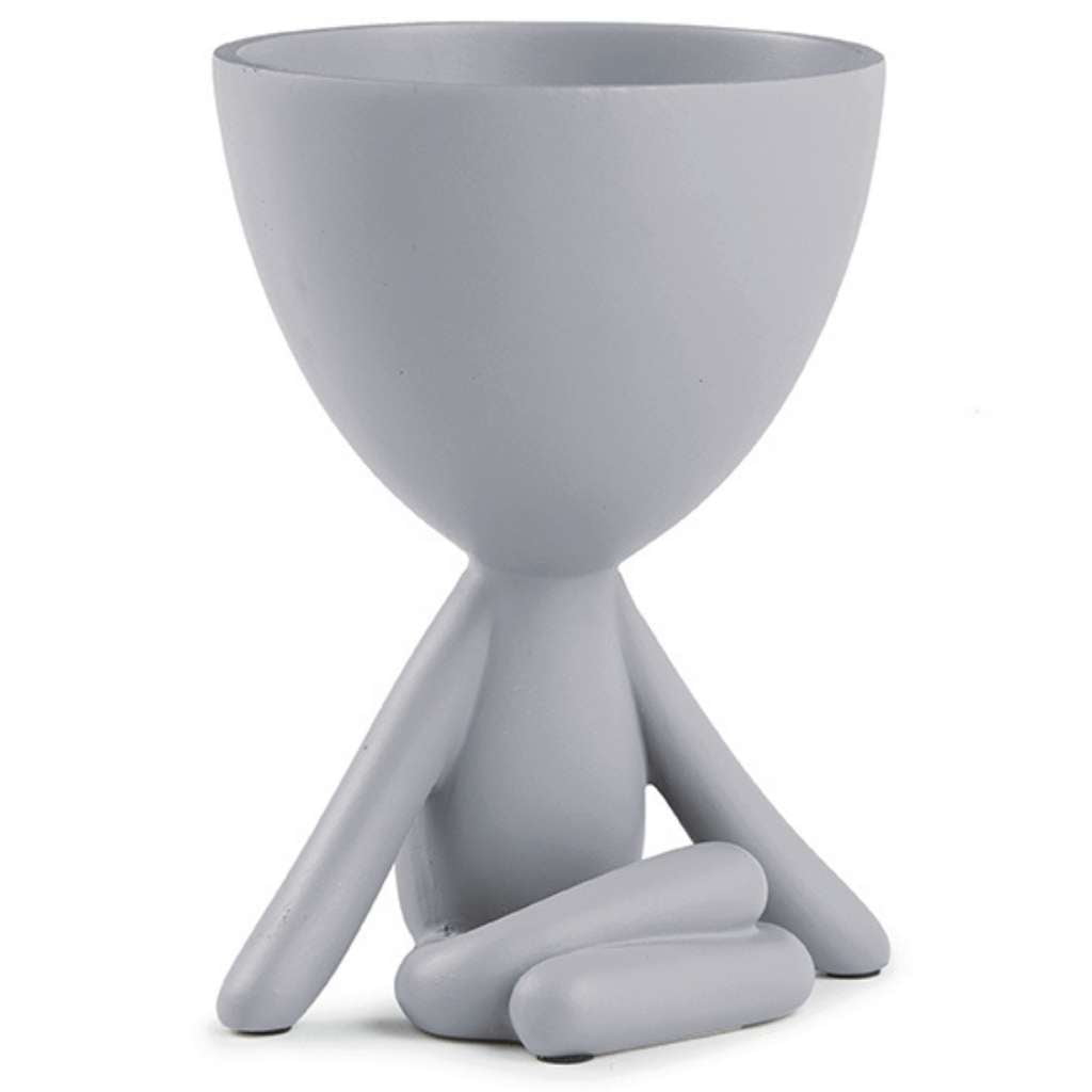 Vaso Em Poliresina Cinza Vaso Em Poliresina Cinza