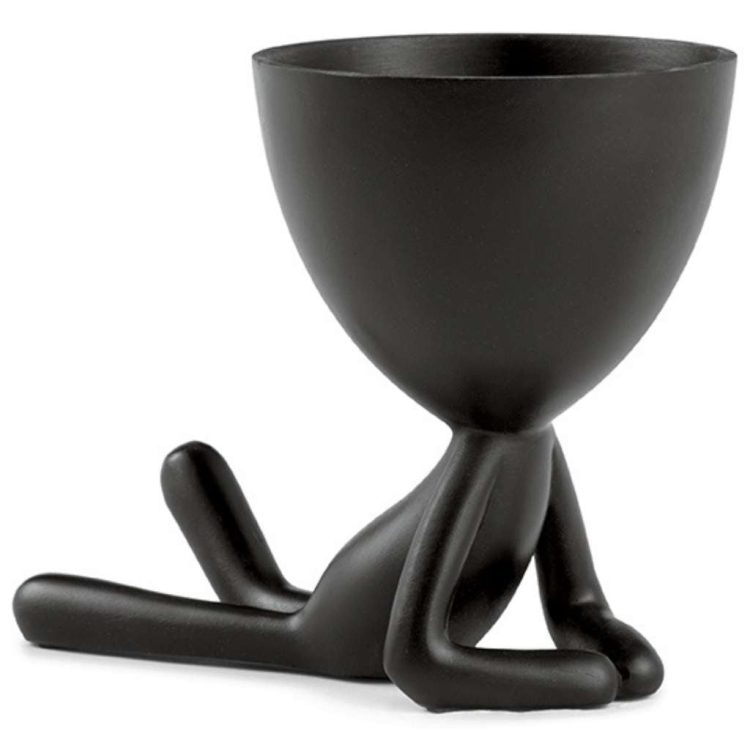Vaso Em Poliresina Preto Deitado