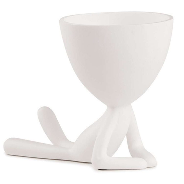 Vaso Em Poliresina Branco Deitado
