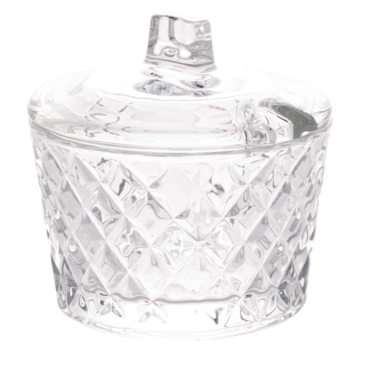 AÇUCAREIRO DE CRISTAL DE CHUMBO DIAMANTE 10x10cm