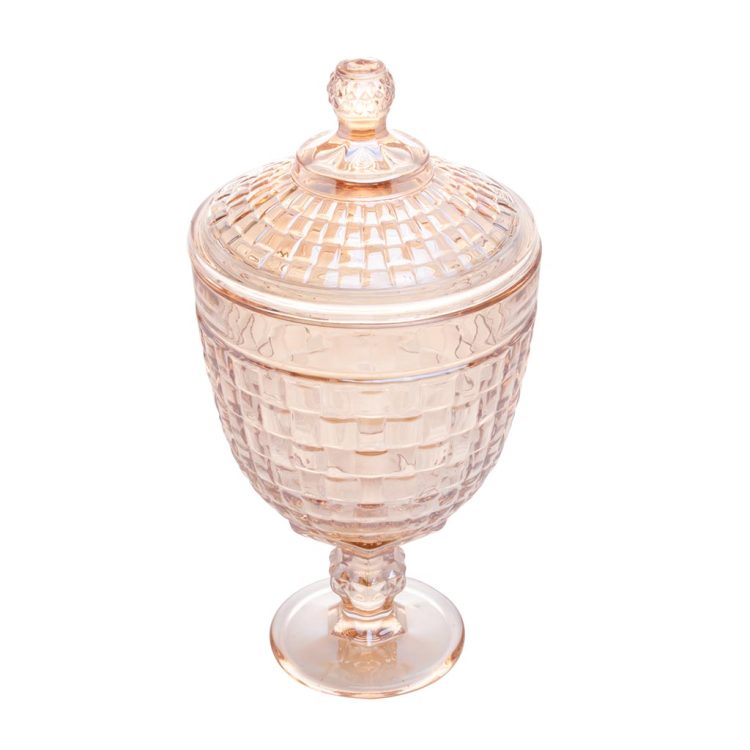 Potiche Decorativo C/Pe De Cristal De Chumbo Tress Ambar