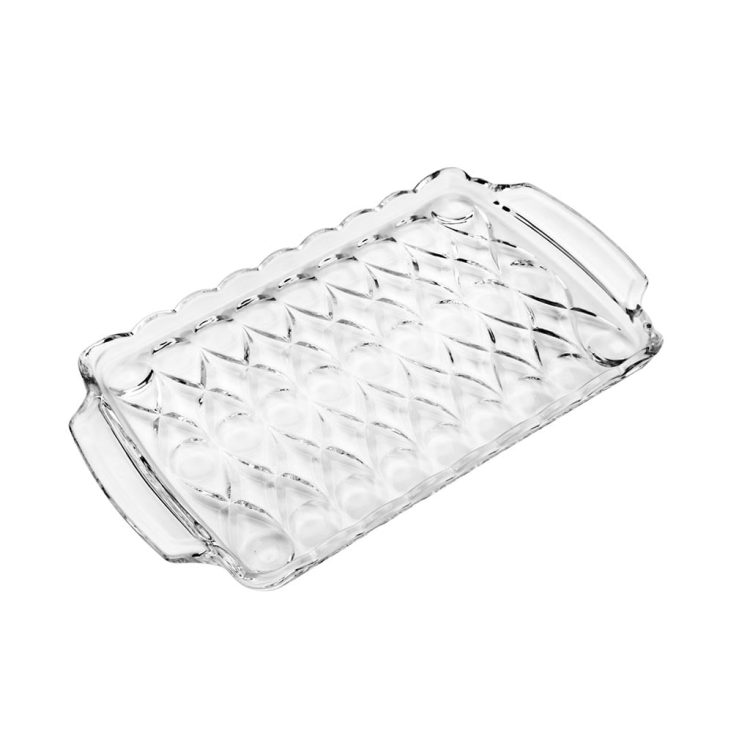 Bandeja Cristal De Chumbo C/Alca Angel 35X21X3Cm