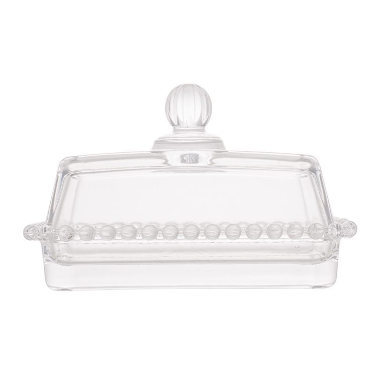 Manteigueira Cristal De Chumbo C/Tampa Pearl 17X10,5X10Cm