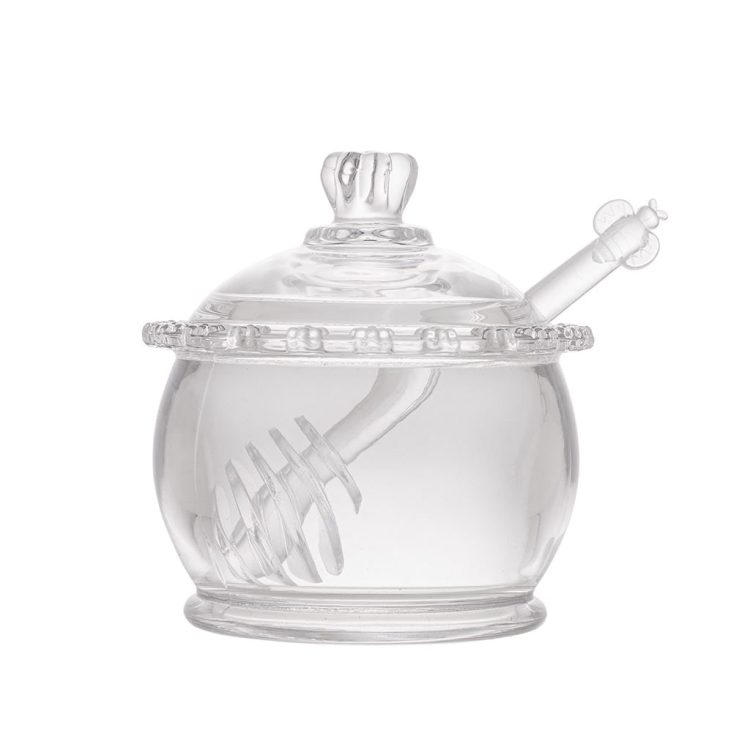 Meleira Cristal De Chumbo C/Colher Daisy 10X8X7Cm