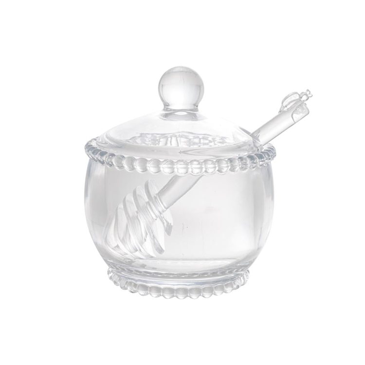 Meleira Cristal De Chumbo C/Colher Pearl 10X8X7Cm