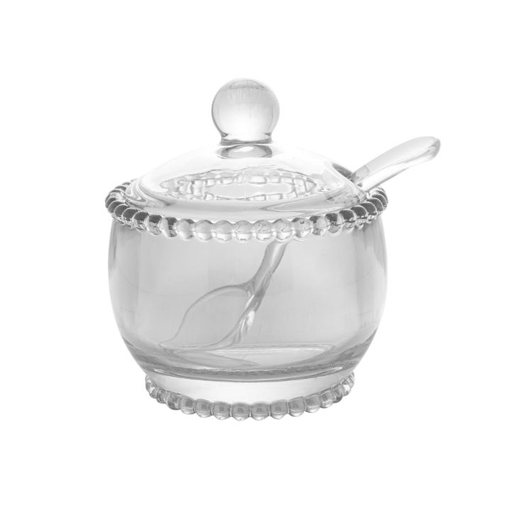 Açucareiro Cristal De Chumbo C/Colher Pearl 10X8X7Cm
