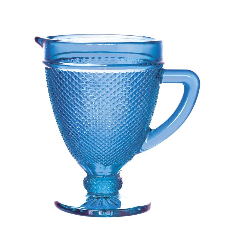 Jarra de vidro sodo-calcico bico de jaca azul 1L
