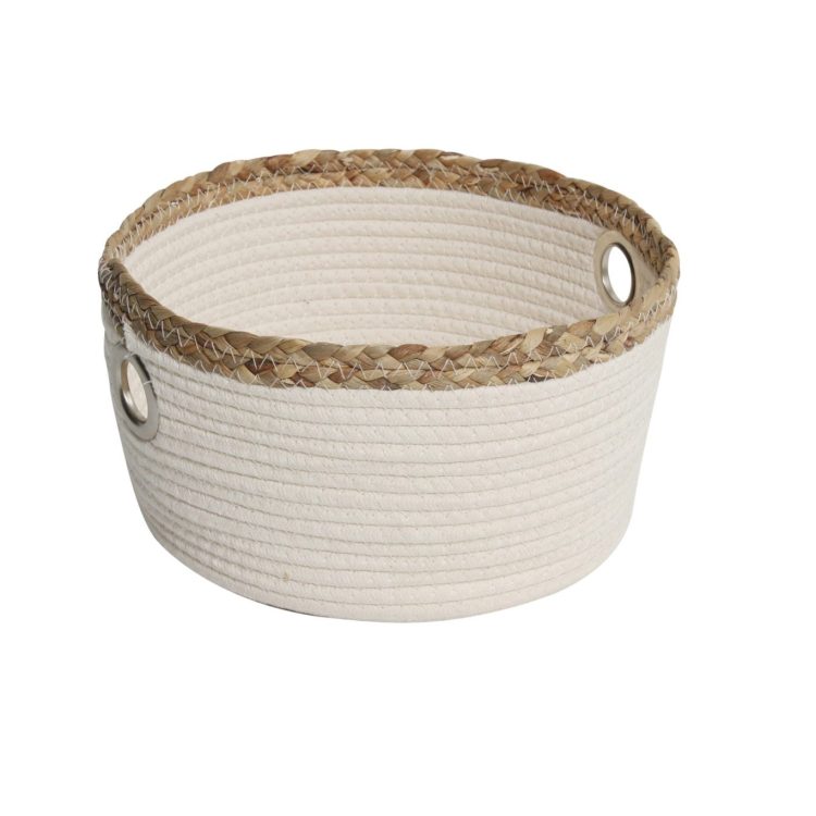 Cesto de Algodão com borda de Seagrass P