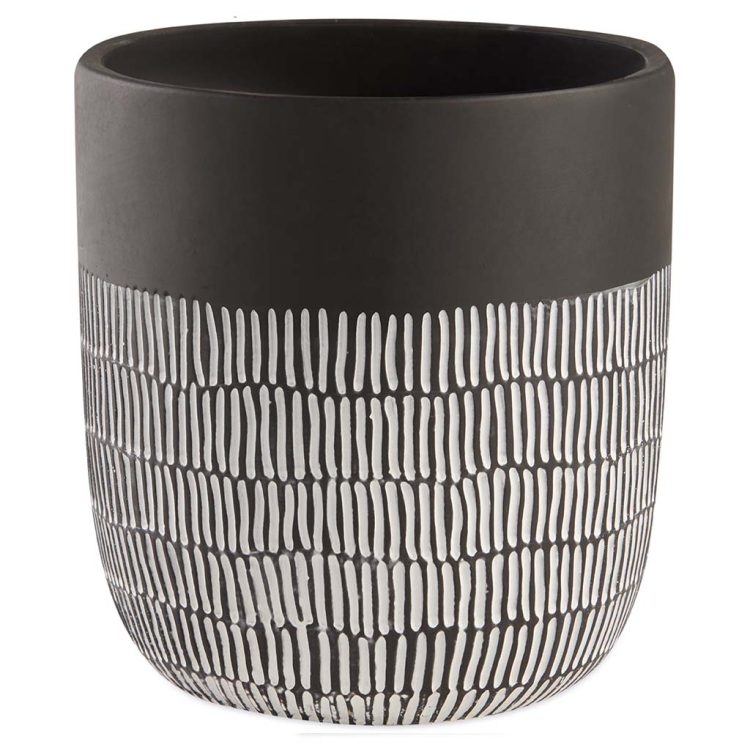 Cachepot em cimento preto e branco P
