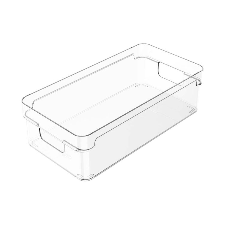 Organizador Clear com Tampa 30x15x7cm - Natural