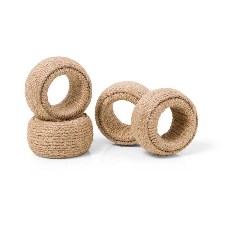 Argola de Guardanapo 4 peças Cordas - 100% Juta