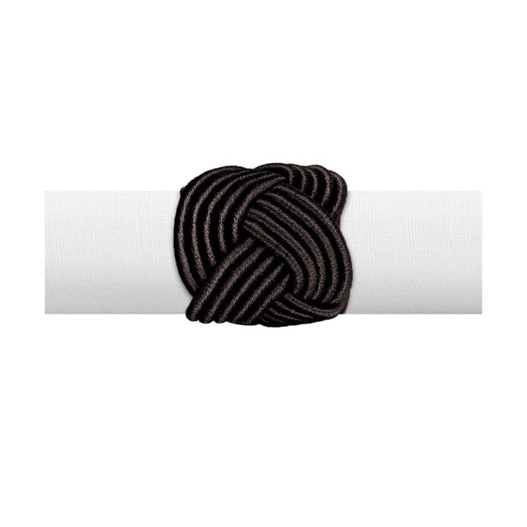 Argola de Guardanapo 4 Pcs Traccia Preto