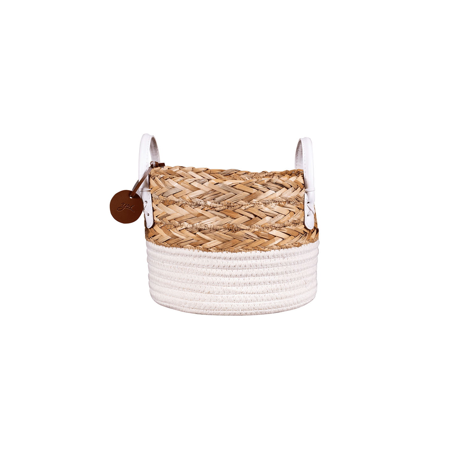 Cesto De Corda Seagrass Com Algodão 20X17cm - YOI Cesto De Corda Seagrass Com Algodão 20X17cm - YOI