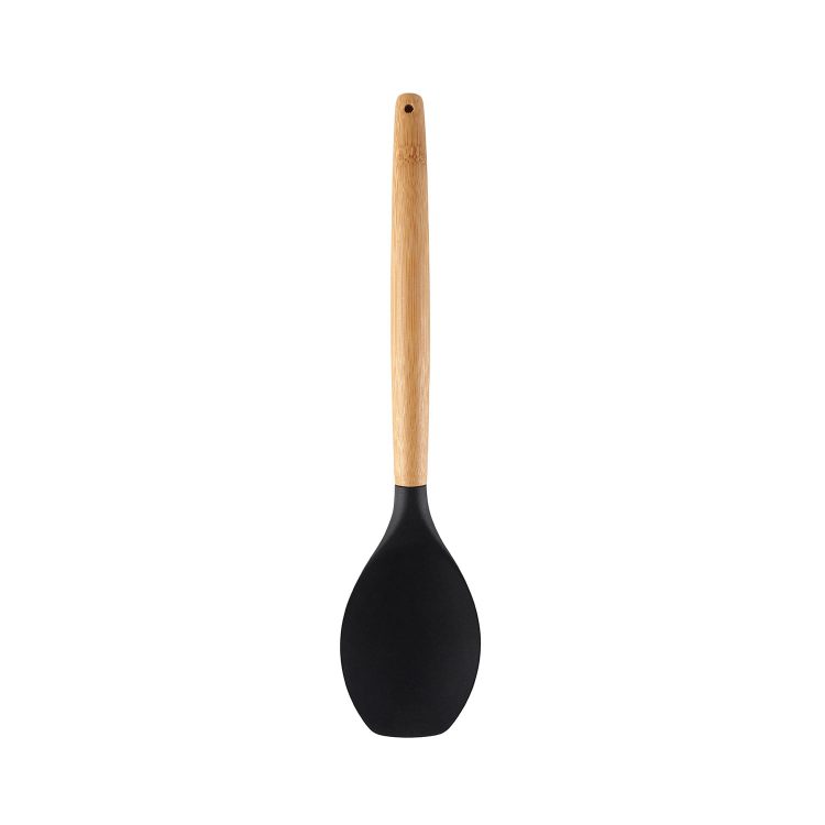 Colher Bambu com Silicone Preto - YOI