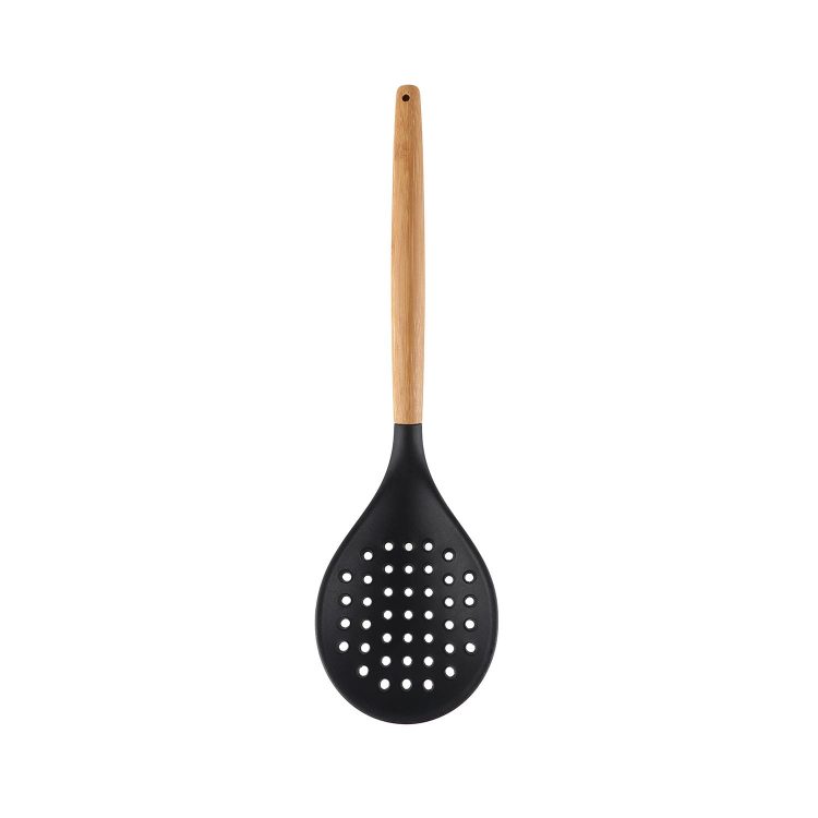 Escumadeira Bambu com Silicone Preto - YOI