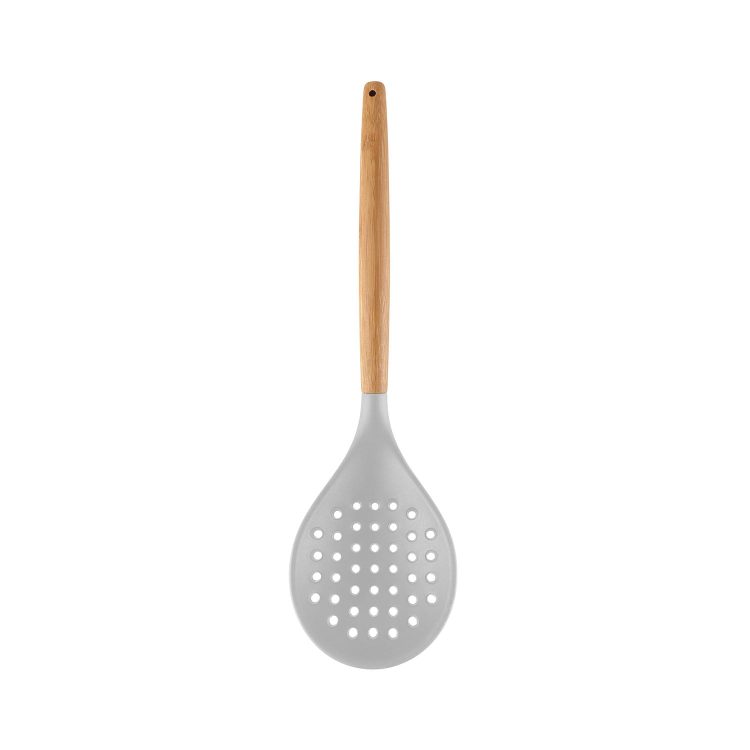 Escumadeira Bambu com Silicone Off-White - YOI