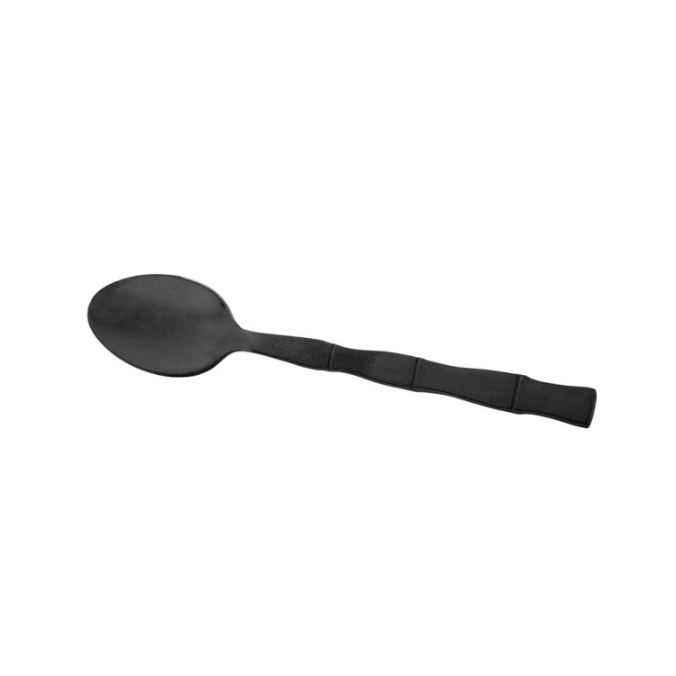 Conjunto 6 Colheres Aço Inox para Chá Bambu Elegant Preta 12,5cm