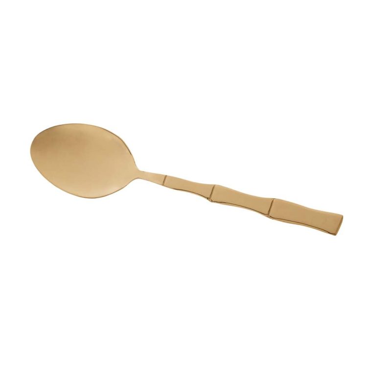 Conjunto 6 Colheres Aço Inox para Mesa Bambu Elegant Champanhe 19,8cm