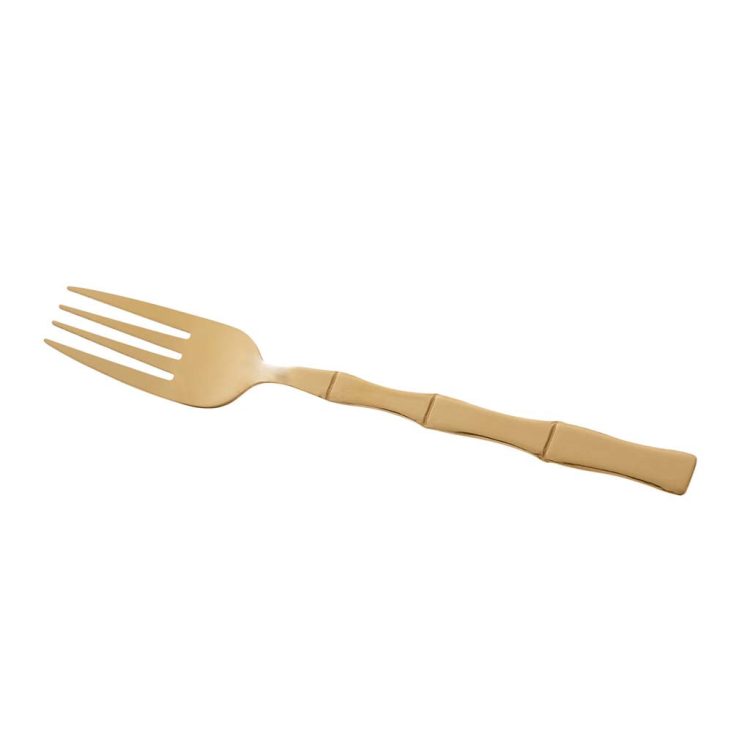 Conjunto 6 Garfos Aço Inox para Mesa Bambu Elegant Champanhe 19,8cm