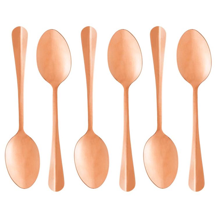 Conjunto 6 Colheres para Mesa de Aço Inox Positano Rose 18cm