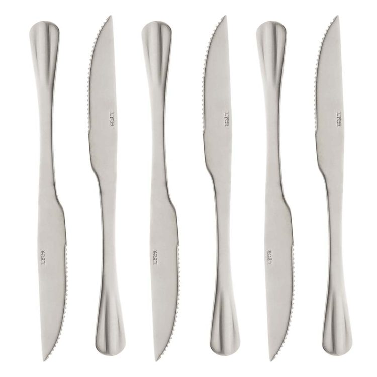 Conjunto 6 Facas para Churrasco de Aço Inox Positano 23cm
