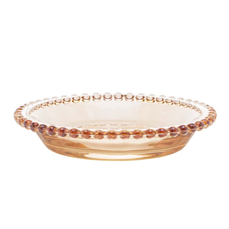 Conjunto 4 Pratos Cristal Pearl Ambar 14cm