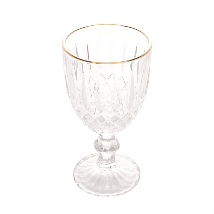 Conjunto 6 Taças Vidro Sodo-Cálcico para Água com Fio Dourado Greek 345ml