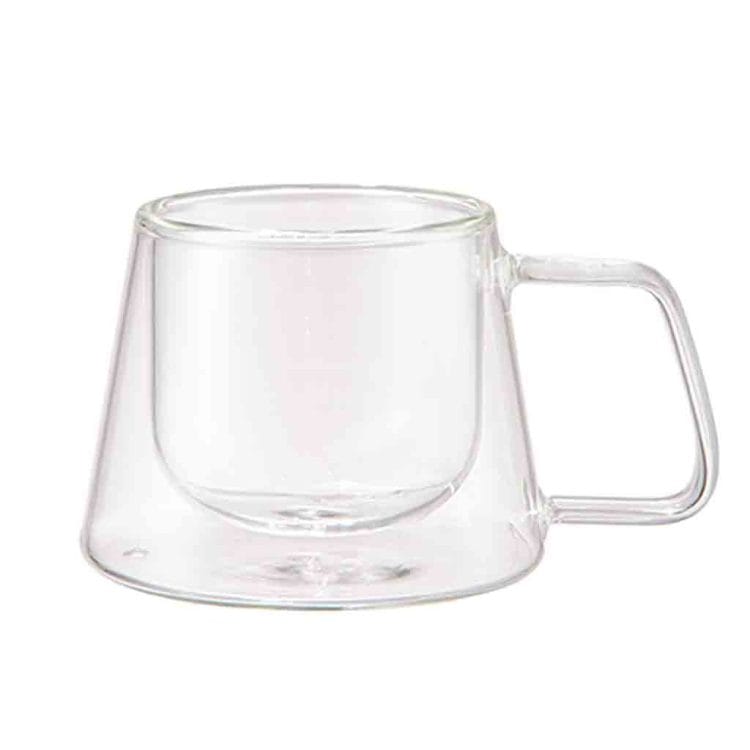Conjunto 2 Xícaras para Café e Chá Parede Dupla de Vidro Borossilicato 180ml