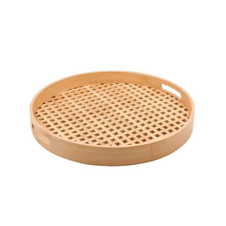 Bandeja Vazada de Bambu Redonda 40cm - OIKOS