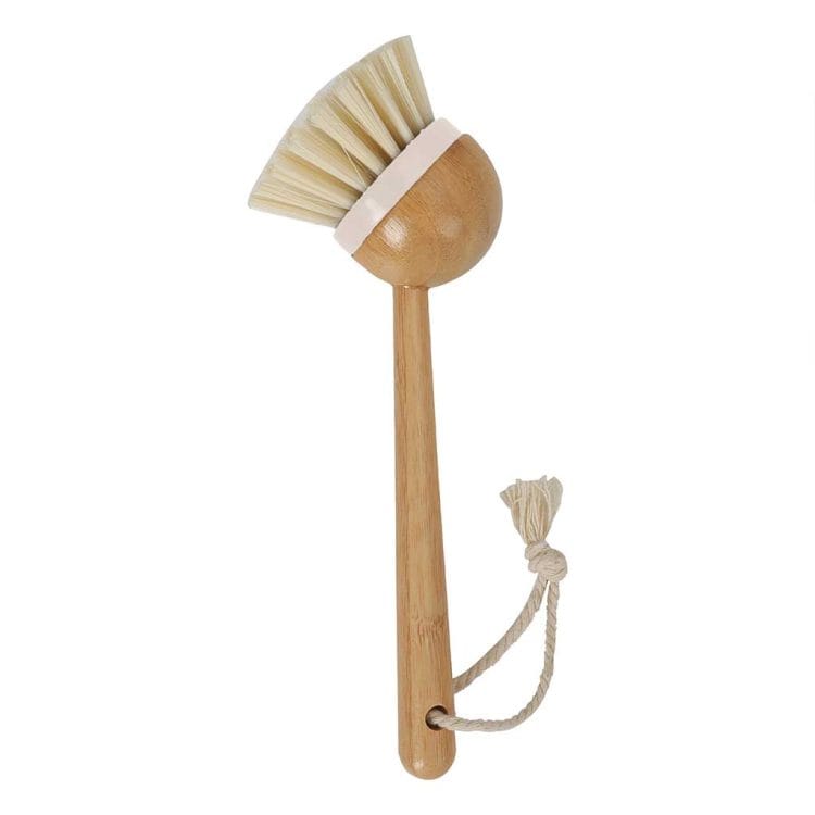 Escova de Limpeza (Multiuso) Redonda Cabo Longo em Bambu - Off White Oikos