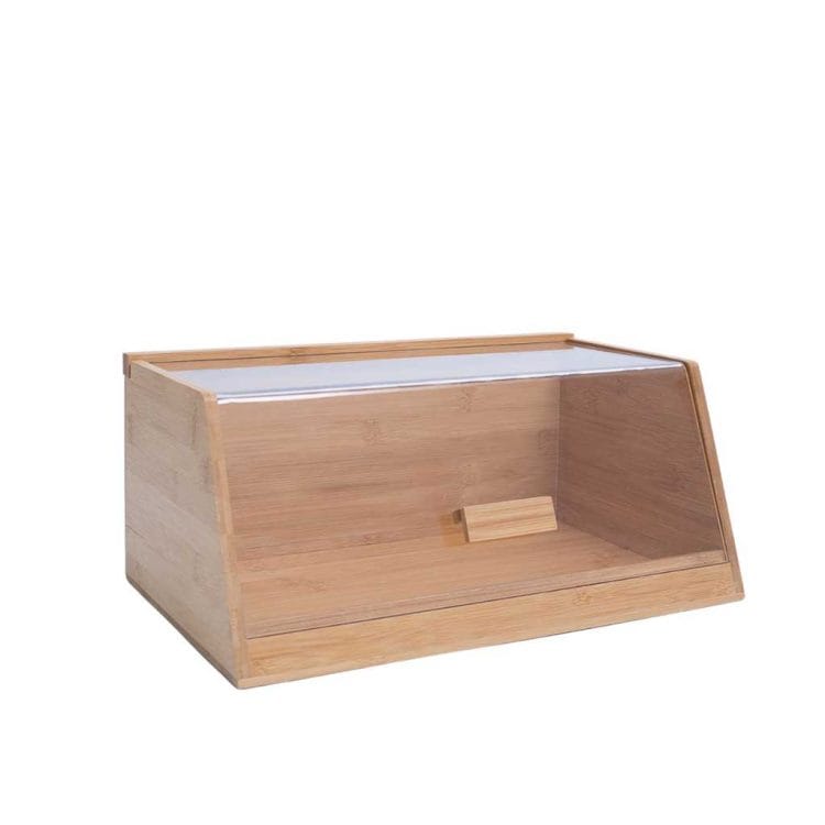 Porta Pão de bambu com tampa transparente - OIKOS