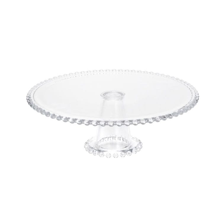Prato Para Bolo com Pé Cristal De Chumbo Pearl 31X11Cm