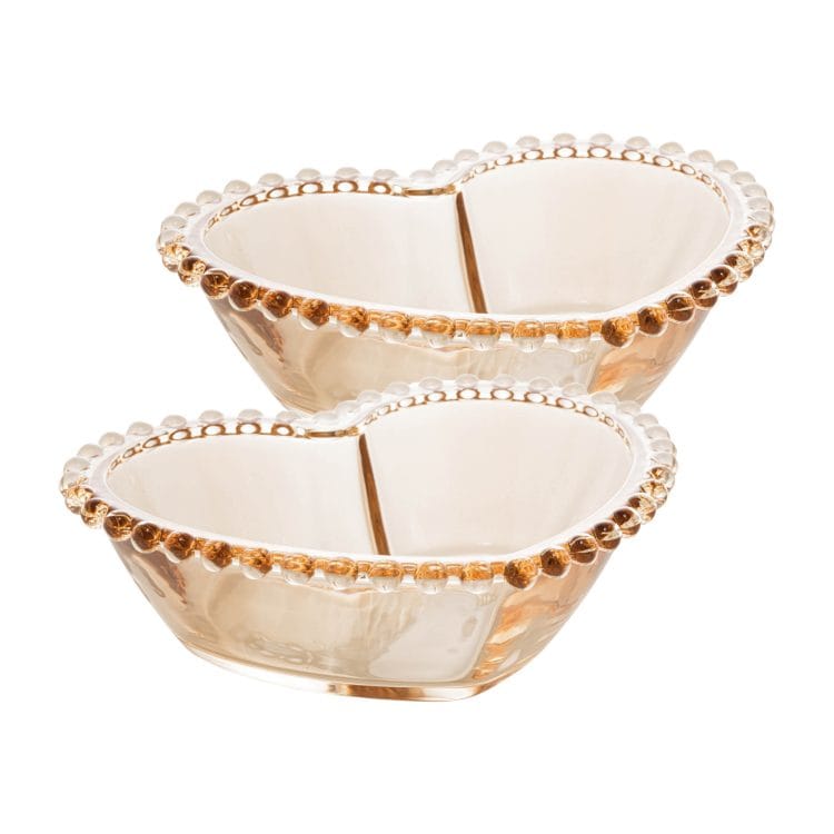 Conjunto 2 Bowls Âmbar Coração Pearl 15x13x5cm