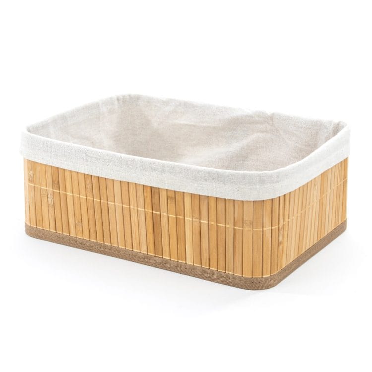 Cesto Dobrável Bambu Claro 33X23X12