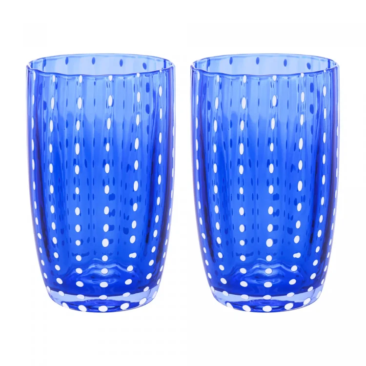 CJ 2 Copos Altos de Vidro Orquídea Azul 500ML - Wolff