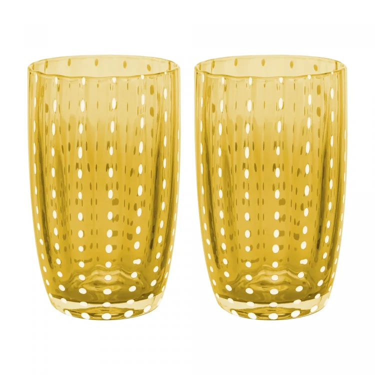 CJ 2 Copos Altos de Vidro Orquídea Âmbar 500ML Wolff