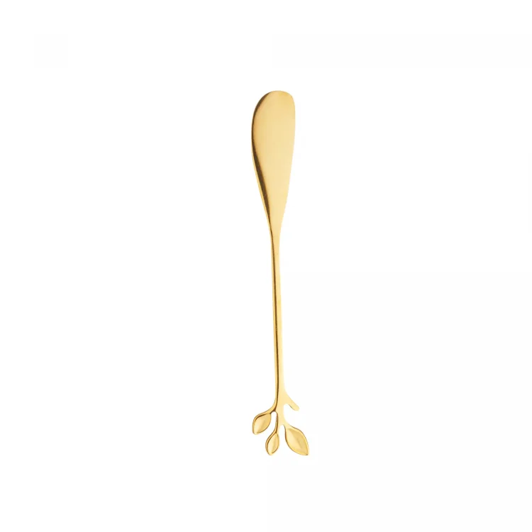 CJ 4 Espátulas Aço Inox Leaves Dourado - Wolff