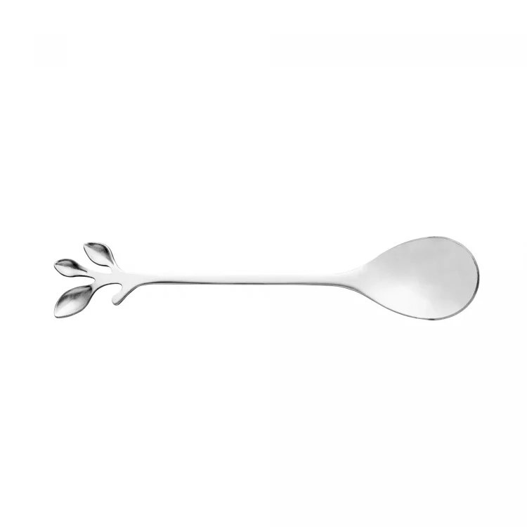 CJ 4 Colheres Aço Inox p/ Chá Leaves Prateado - Wolff