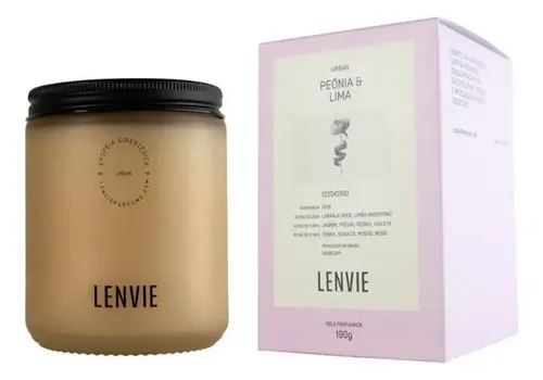 Vela Perfumada Peônia e Lima 190g - Lenvie Vela Perfumada Peônia e Lima 190g - Lenvie - Imagem 2