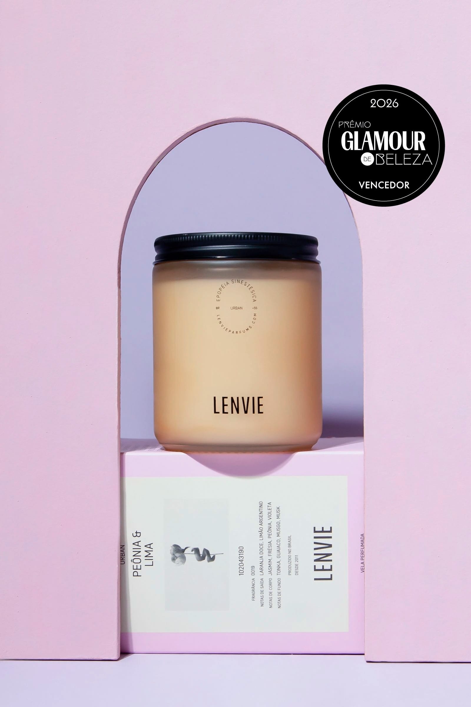 Vela Perfumada Peônia e Lima 190g - Lenvie Vela Perfumada Peônia e Lima 190g - Lenvie